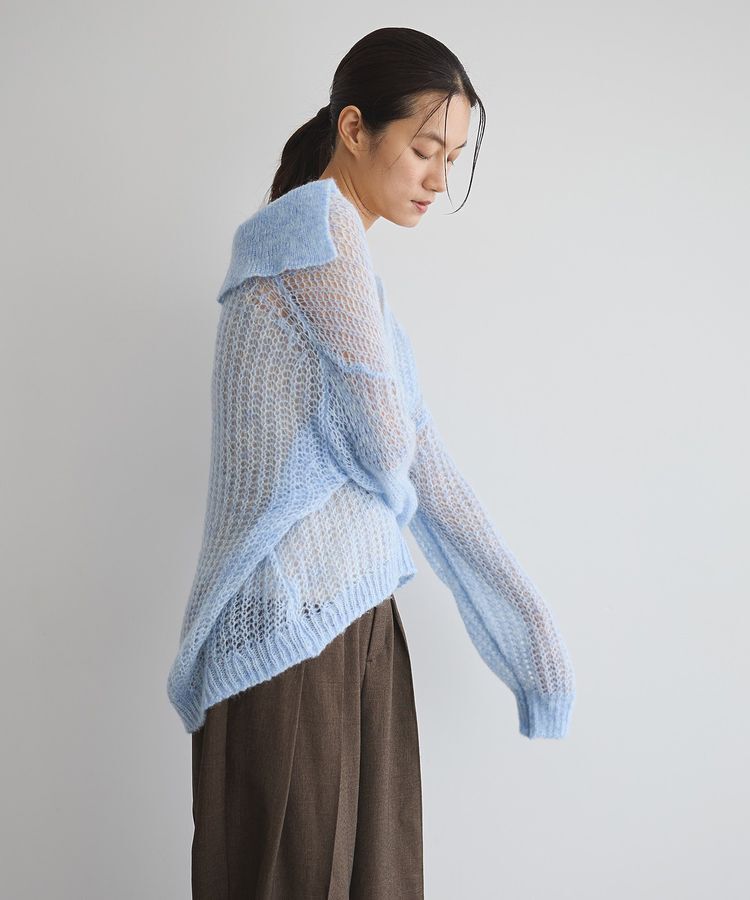 GARAGE OF GOOD CLOTHING「モヘア混襟付きニットシアープルオーバー」|ニット・セーター|