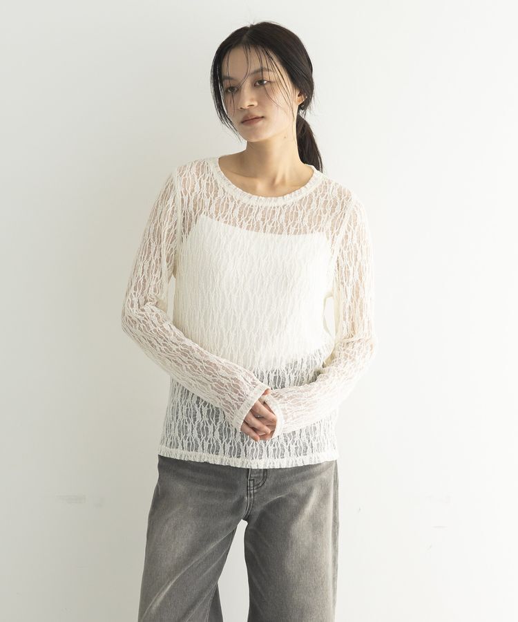 GARAGE OF GOOD CLOTHING「ストレッチレースクルーネックプルオーバー」|Tシャツ・カットソー|
