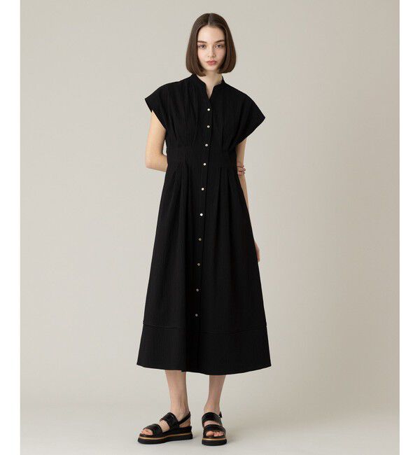 LOULOU WILLOUGHBY「【LOULOU WILLOUGHBY】リップルタックワンピース」|ワンピース|ブラック