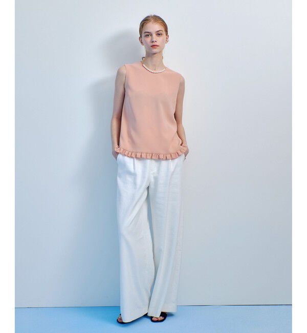 LOULOU WILLOUGHBY「【LOULOU WILLOUGHBY】パールネックレス付きフリルブラウス」|シャツ・ブラウス|