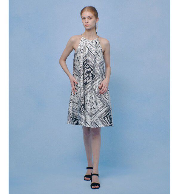 LOULOU WILLOUGHBY「【LOULOU WILLOUGHBY】ウエスタンスカーフプリントホルターネックワンピース」|ワンピース|