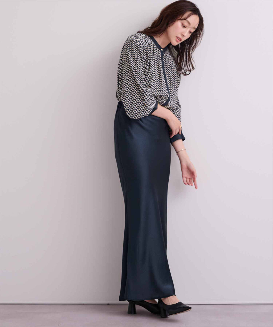 ur's「ジオメトリックバンドカラーブラウス」|シャツ・ブラウス|