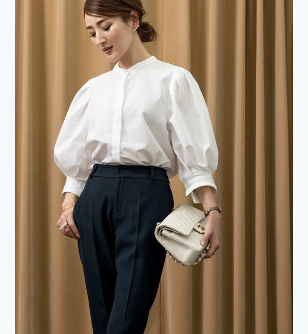 ur's「【星玲奈さんコラボアイテム】バンドカラーパフスリーブブラウス」|シャツ・ブラウス|