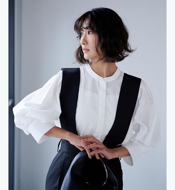 ur's「【星玲奈さんコラボアイテム】バンドカラーパフスリーブブラウス」|シャツ・ブラウス|