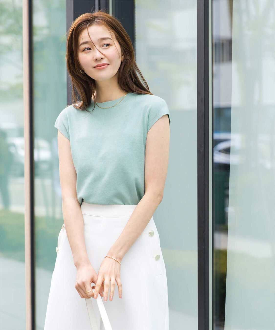 ur's「プチハイネックフレンチスリーブニット」|ニット・セーター|