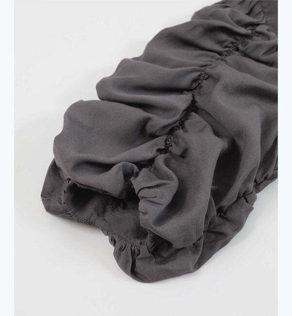 ur's「シャーリングデザインスリーブバンドカラーブラウス」|シャツ・ブラウス|