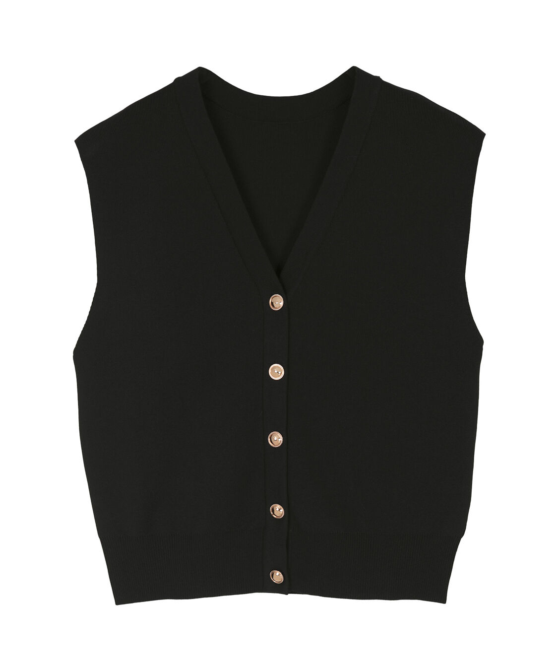 ur's「ゴールド釦コクーンニットベスト」|ニット・セーター|