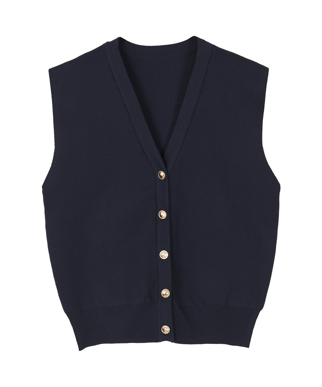 ur's「ゴールド釦コクーンニットベスト」|ニット・セーター|