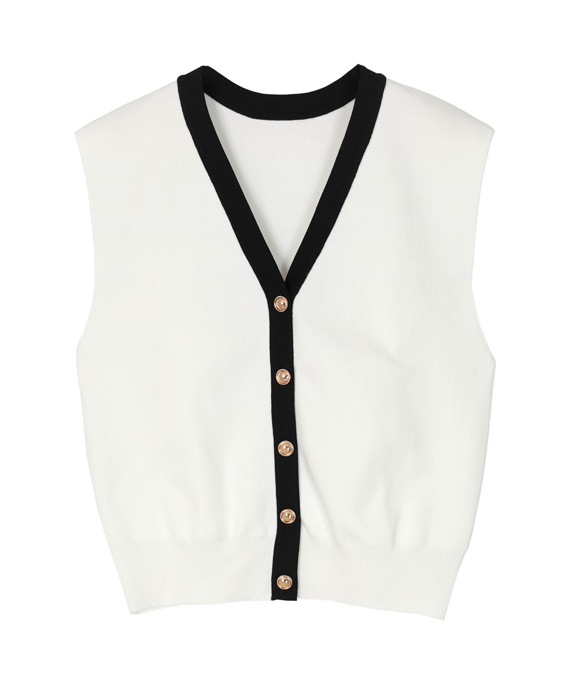 ur's「ゴールド釦コクーンニットベスト」|ニット・セーター|