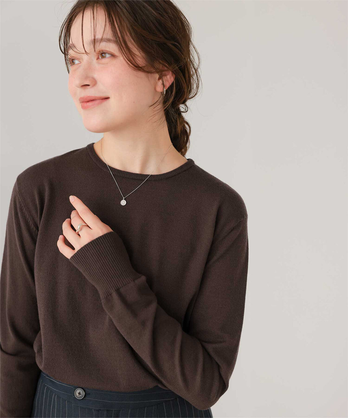 titivate「なめらか手触りカシミヤタッチクルーネックニット」|ニット・セーター|