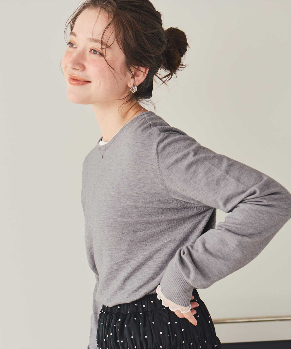 titivate「なめらか手触りカシミヤタッチクルーネックニット」|ニット・セーター|
