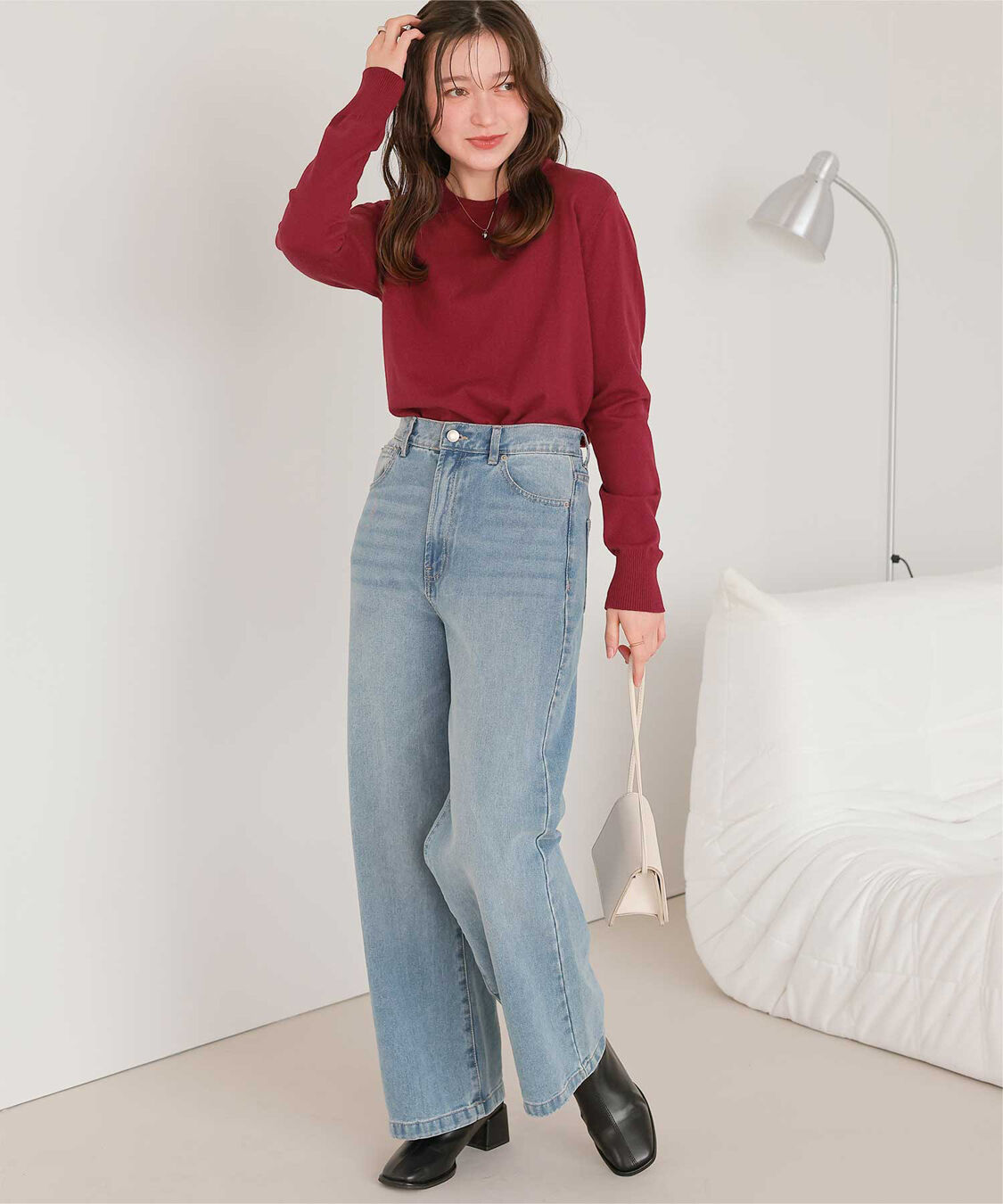 titivate「なめらか手触りカシミヤタッチクルーネックニット」|ニット・セーター|