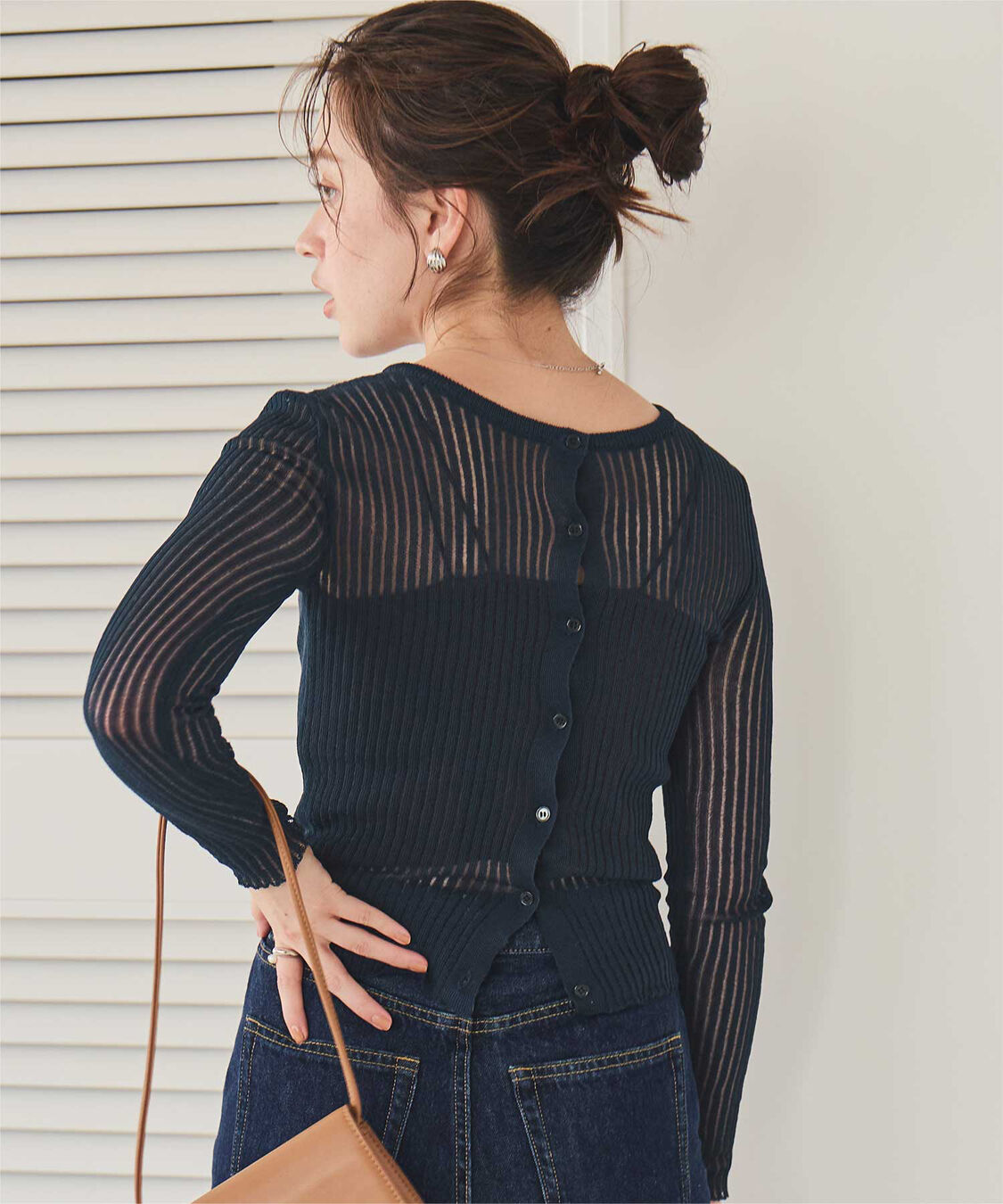 titivate「前後2wayウォッシャブルリブシアーニットカーディガン」|カーディガン|