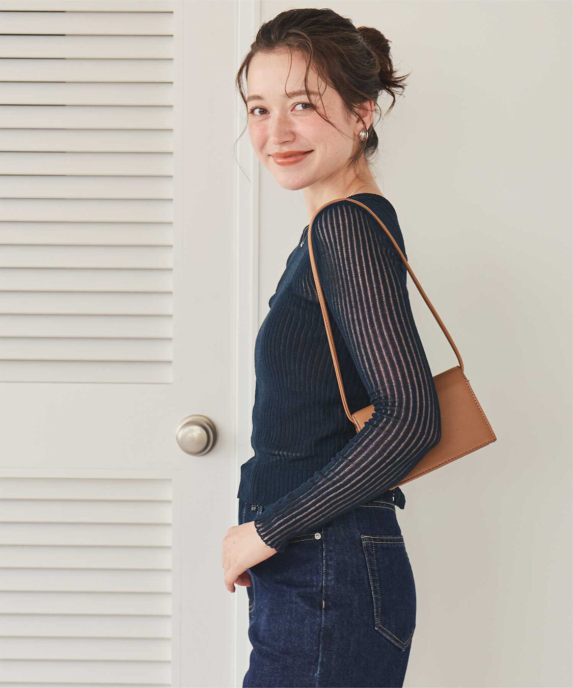 titivate「前後2wayウォッシャブルリブシアーニットカーディガン」|カーディガン|