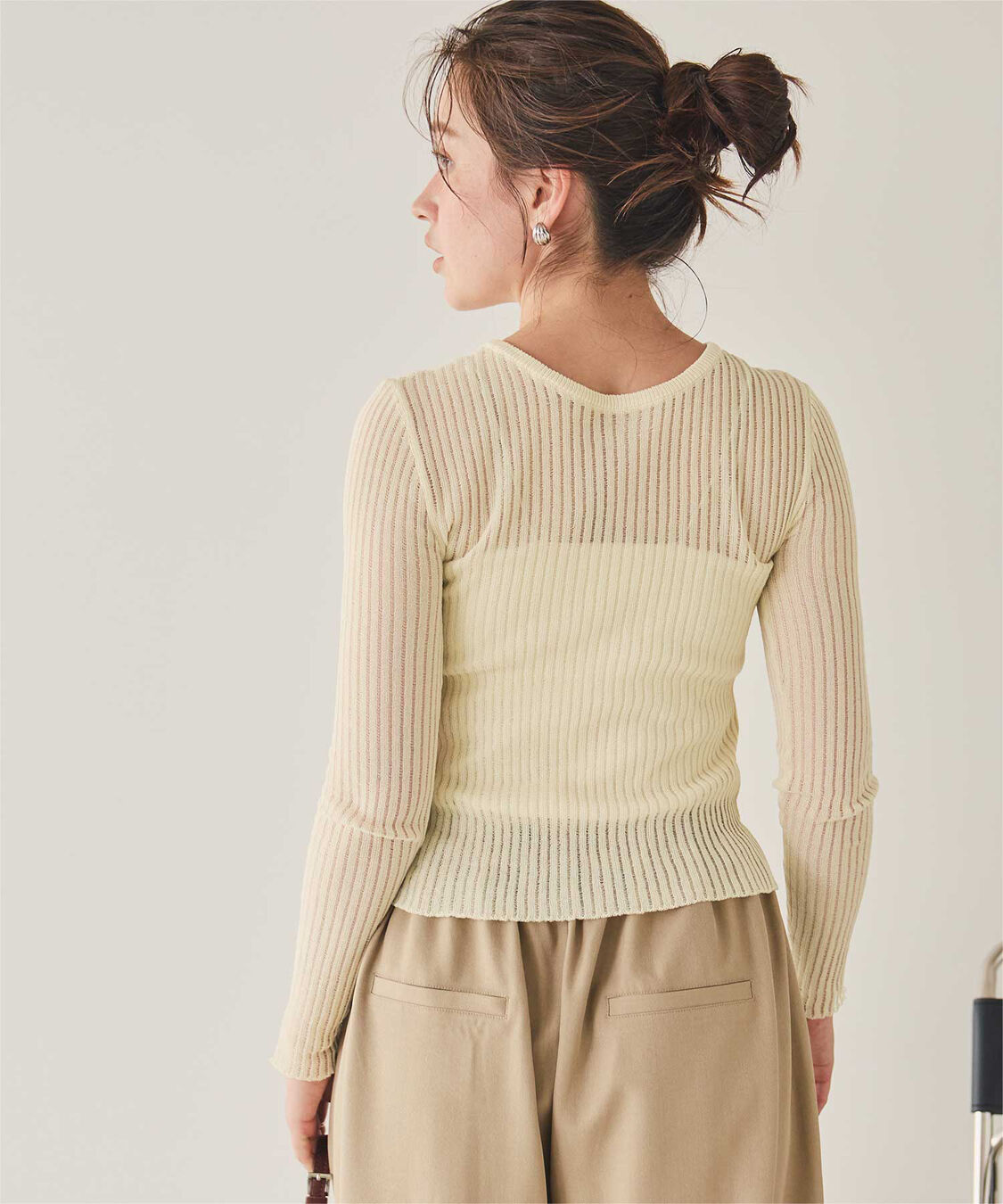 titivate「前後2wayウォッシャブルリブシアーニットカーディガン」|カーディガン|