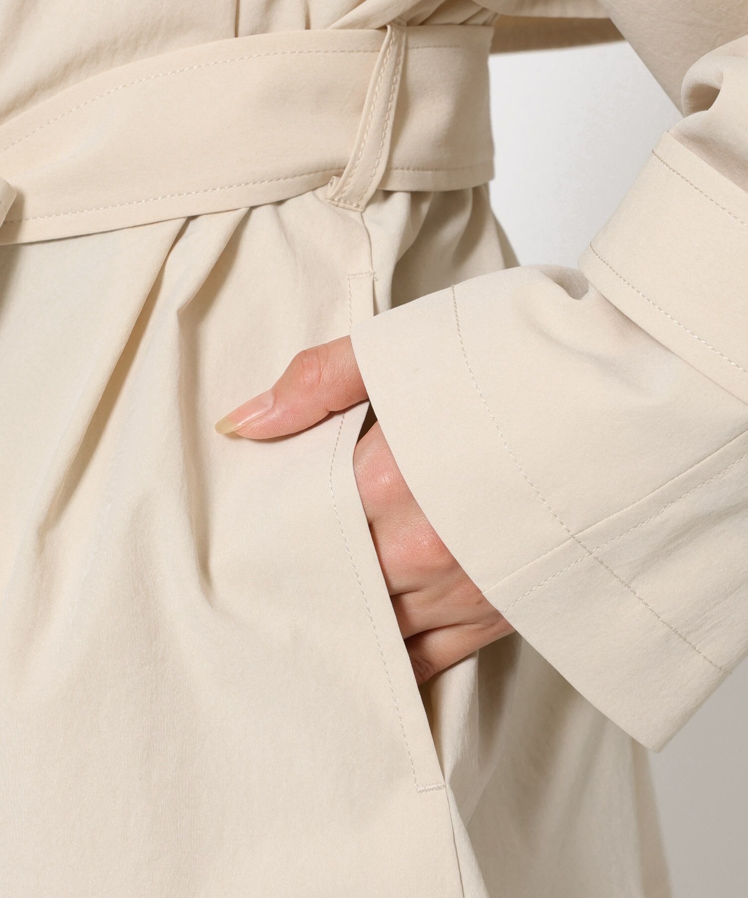 BABYLONE「【多機能素材】タイプライターショートトレンチ」|トレンチコート|