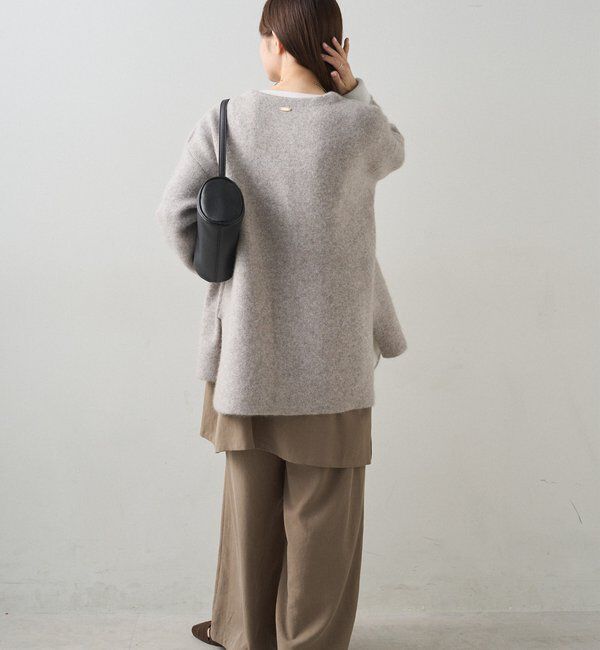  「Wフェイスニットノーカラーハーフコート」|その他|