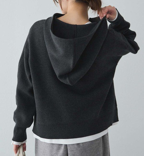  「スウェットライクダブルジャガードニットパーカー」|パーカー|