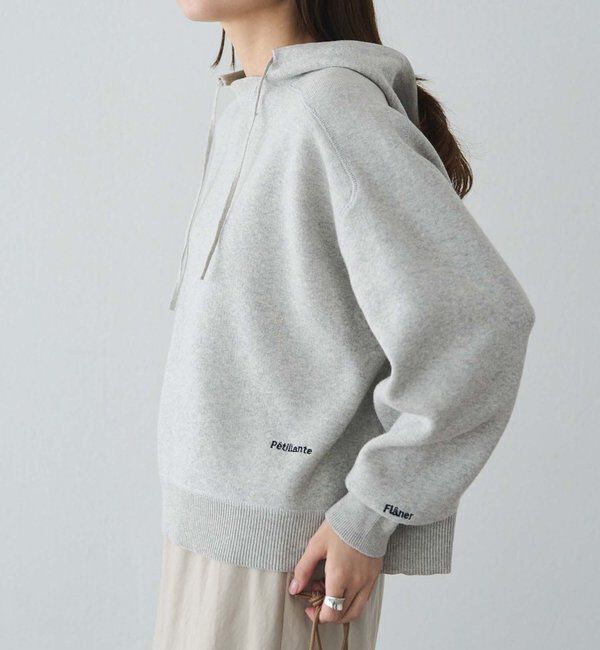  「スウェットライクダブルジャガードニットパーカー」|パーカー|