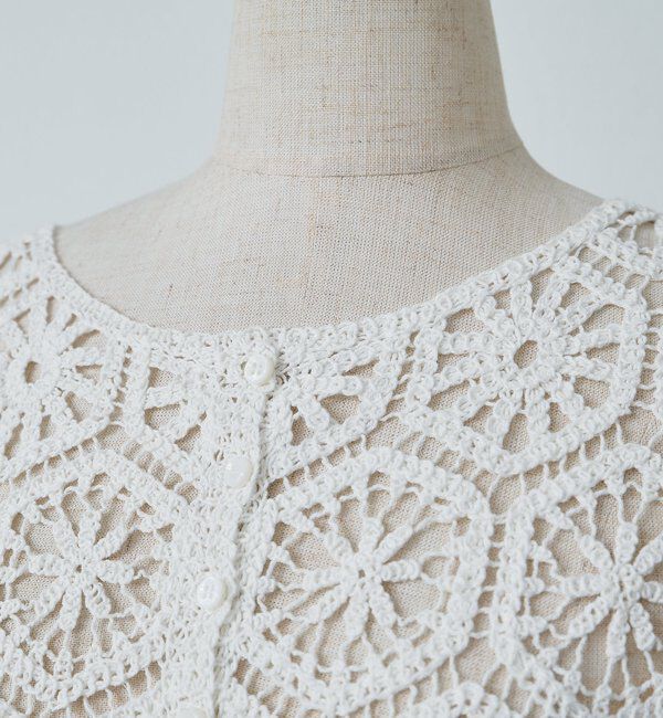  「【リバイバル】カギ針編み風2WAYカーディガン」|カーディガン|