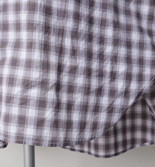  「綿麻チェックオーバーシャツブラウス」|シャツ・ブラウス|