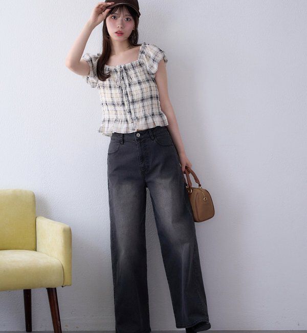  「〈S・Mサイズ展開〉ストレッチワイドデニム」|その他|