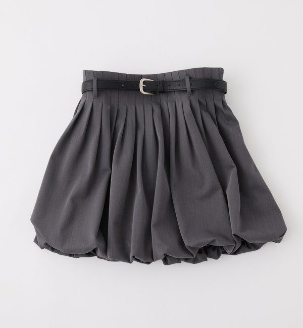 「ベルト付きプリーツバルーンミニスカート」|スカート|