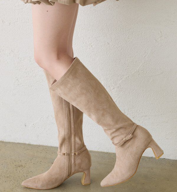  「【リボン取り外し可能】ポインテッドストレッチブーツ」|その他|