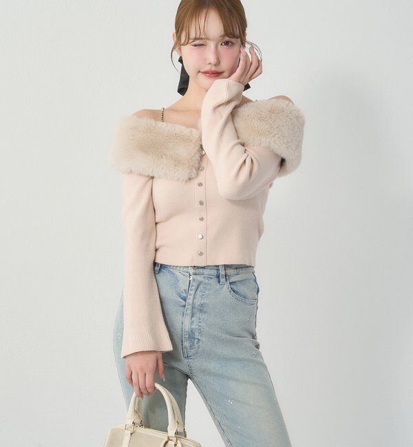  「【REVIVAL】ビジューファーニット」|ニット・セーター|