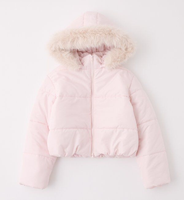  「ファー付きショートフェイクダウン」|ダッフルコート|