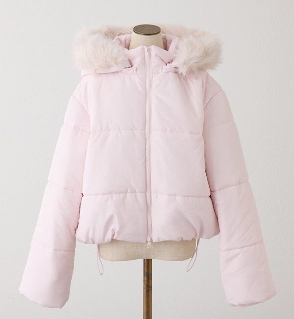  「ファー付きショートフェイクダウン」|ダッフルコート|