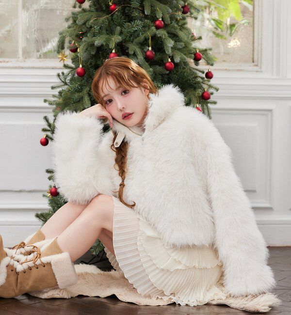  「フェイクファーショートブルゾン」|ダウンベスト・ベスト|