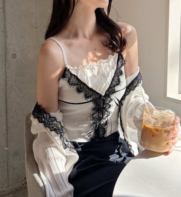  「レース付きニットビスチェ」|ニット・セーター|