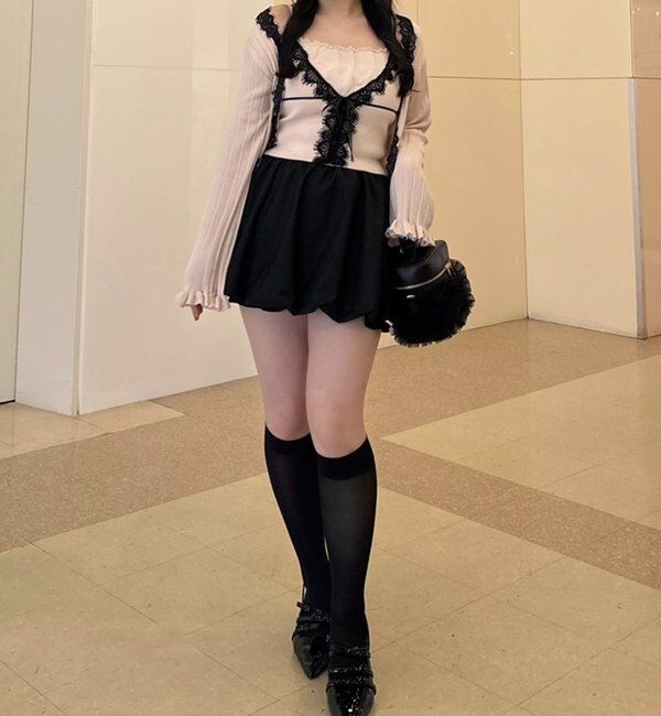  「レース付きニットビスチェ」|ニット・セーター|