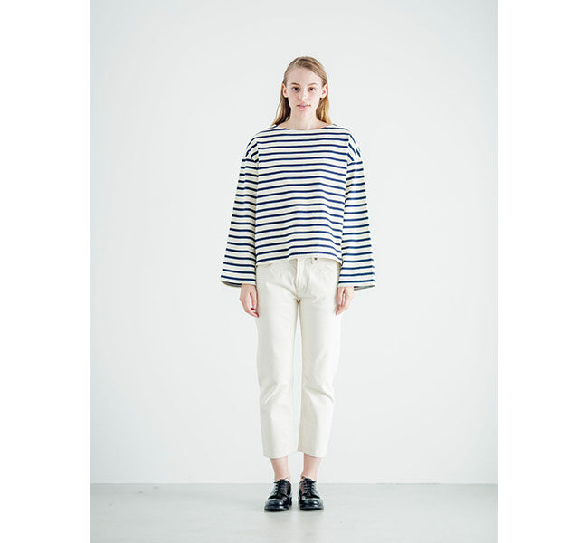 mizuiro ind「mizuiro ind 8分丈ホワイトデニム」|デニム|