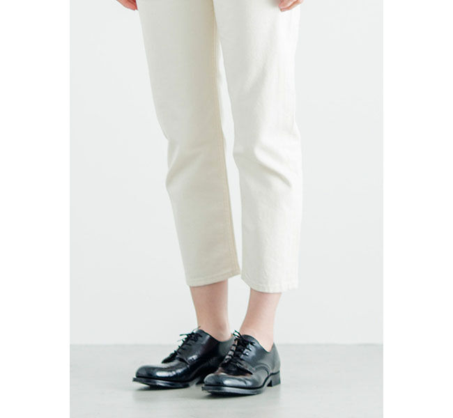 mizuiro ind「mizuiro ind 8分丈ホワイトデニム」|デニム|