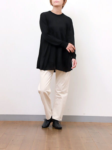 mizuiro ind「mizuiro ind 8分丈ホワイトデニム」|デニム|