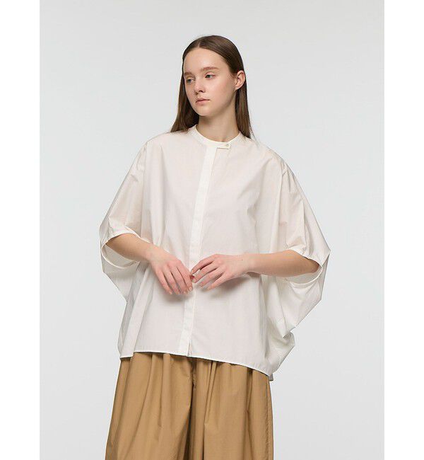 mizuiro ind「mizuiro ind スタンドカラーコクーンシャツ」|シャツ・ブラウス|