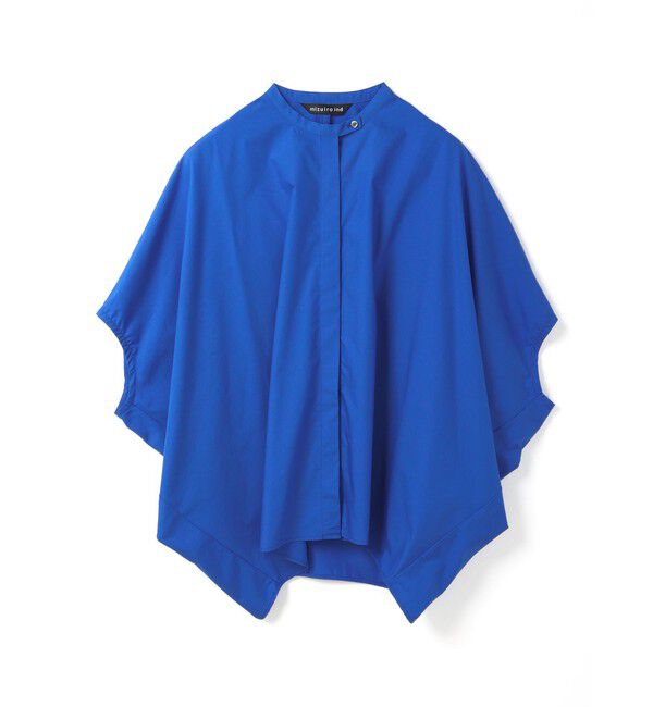 mizuiro ind「mizuiro ind スタンドカラーコクーンシャツ」|シャツ・ブラウス|ブルー