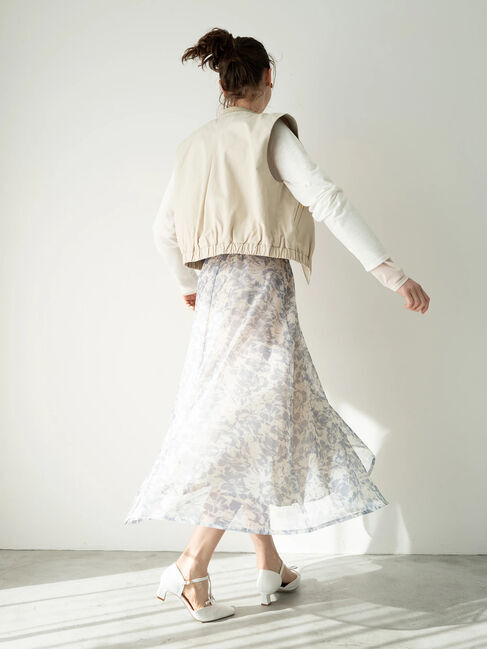 Te chichi TERRASSE「メッシュフラワーフレアスカート《2025spring catalog item》」|スカート|