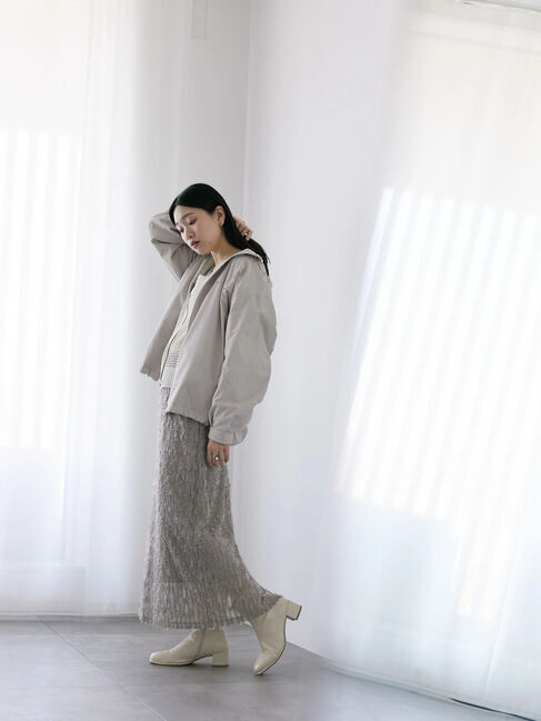 Samansa Mos2 blue「フリンジレーススカート」|スカート|