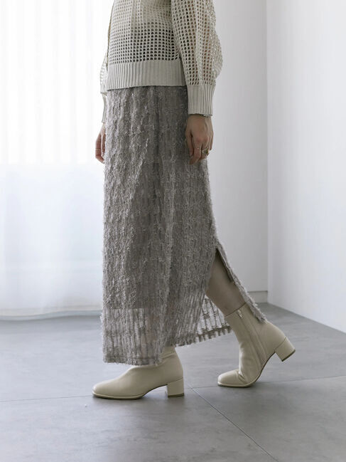 Samansa Mos2 blue「フリンジレーススカート」|スカート|