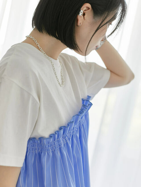 Samansa Mos2 blue「アソートドッキングプルオーバー」|Tシャツ・カットソー|