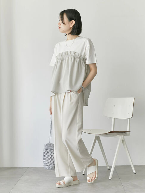 Samansa Mos2 blue「アソートドッキングプルオーバー」|Tシャツ・カットソー|