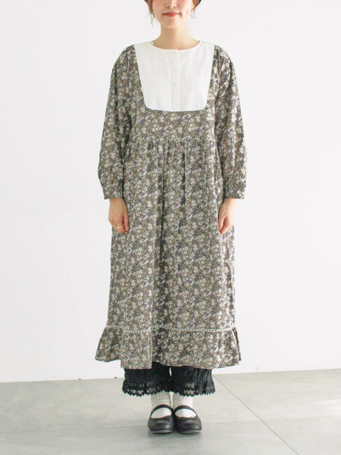 Samansa Mos2「【WEB限定】胸元配色花柄ワンピース」|ワンピース|