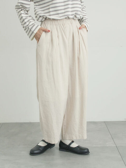 Samansa Mos2「【Cross&times;Linen】ふんわりパンツ」|その他|ベージュ