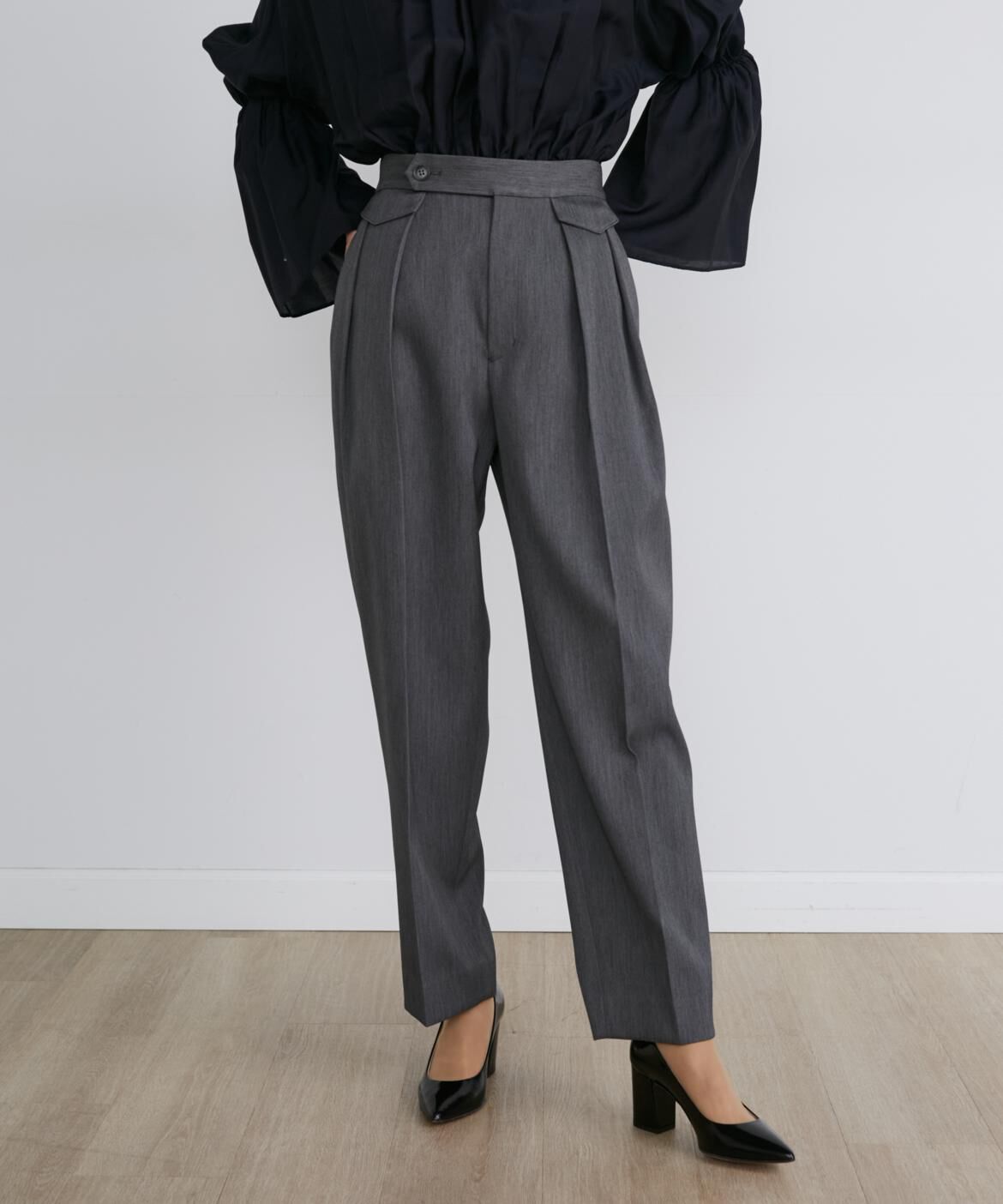 INED「ダブルタックパンツ《la veille by SUPERIOR CLOSET》」|スラックス|ミディアムグ 2