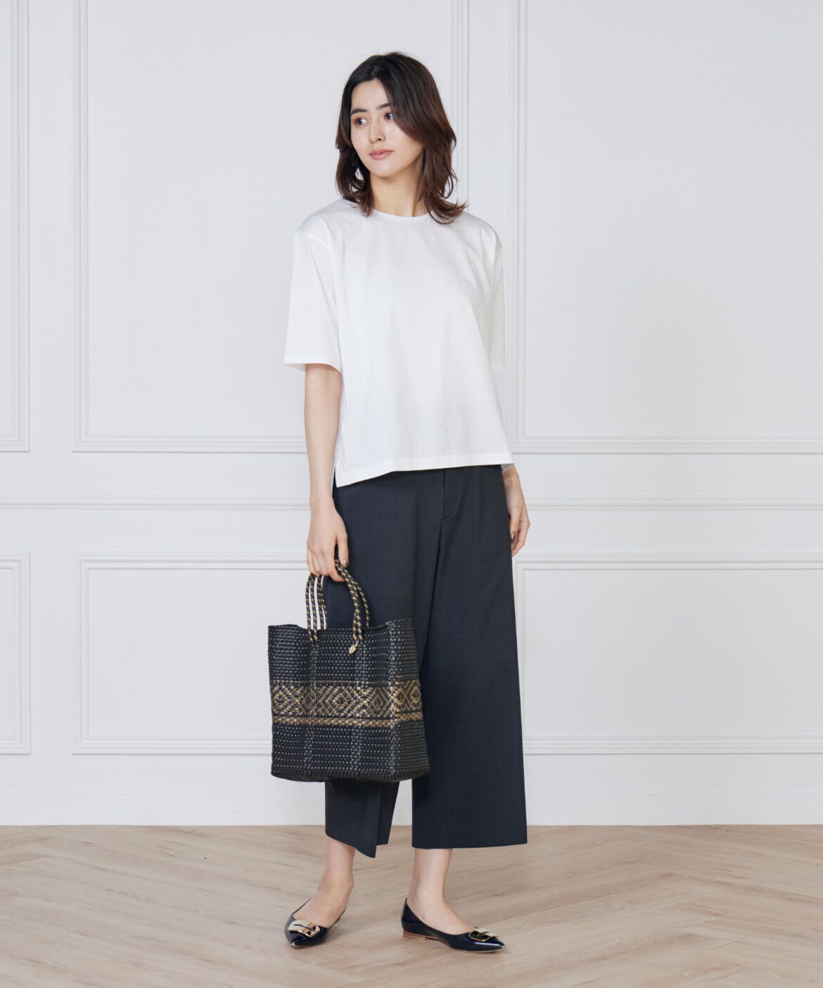 7-IDconcept.「リネン混ワイドクロップトパンツ」|その他|