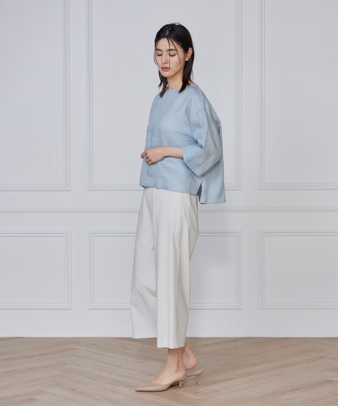 7-IDconcept.「リネン混ワイドクロップトパンツ」|その他|