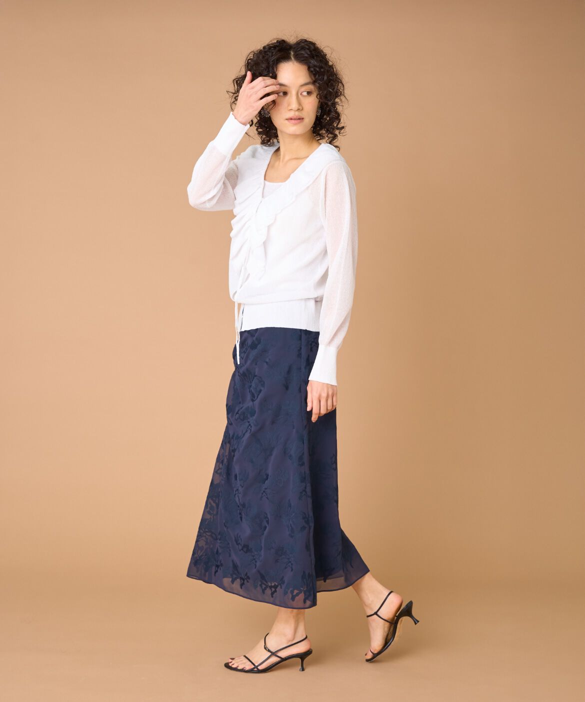 la veille by SUPERIOR CLOSET「シフォン刺繍スカート　」|スカート|